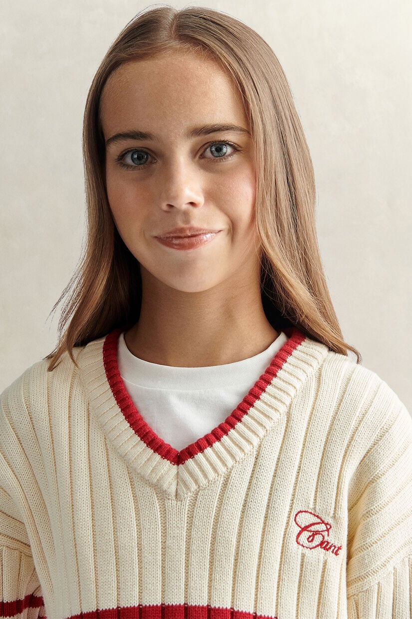 Pull fa&ccedil;on criquet Ado Fille