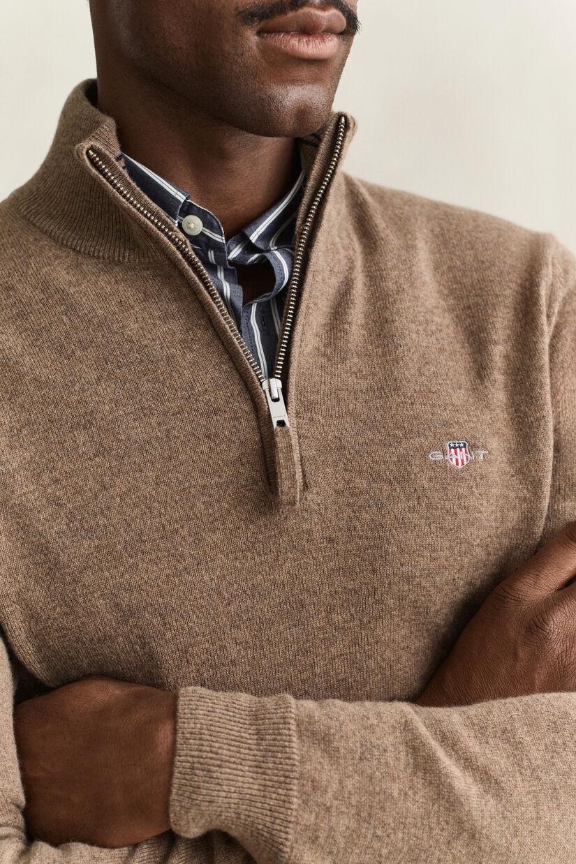 Pull &agrave; demi-zip en laine d&rsquo;agneau