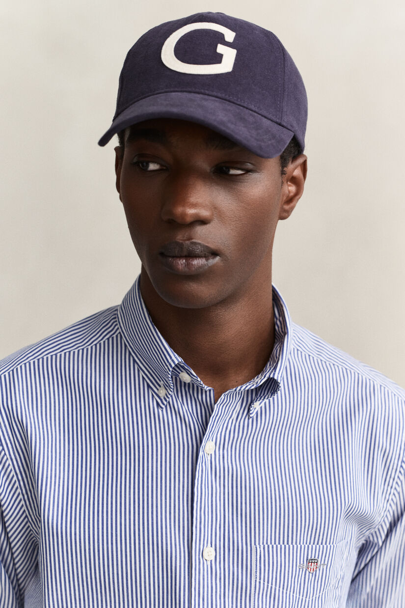 Chemise regular en popeline &agrave; rayures classique