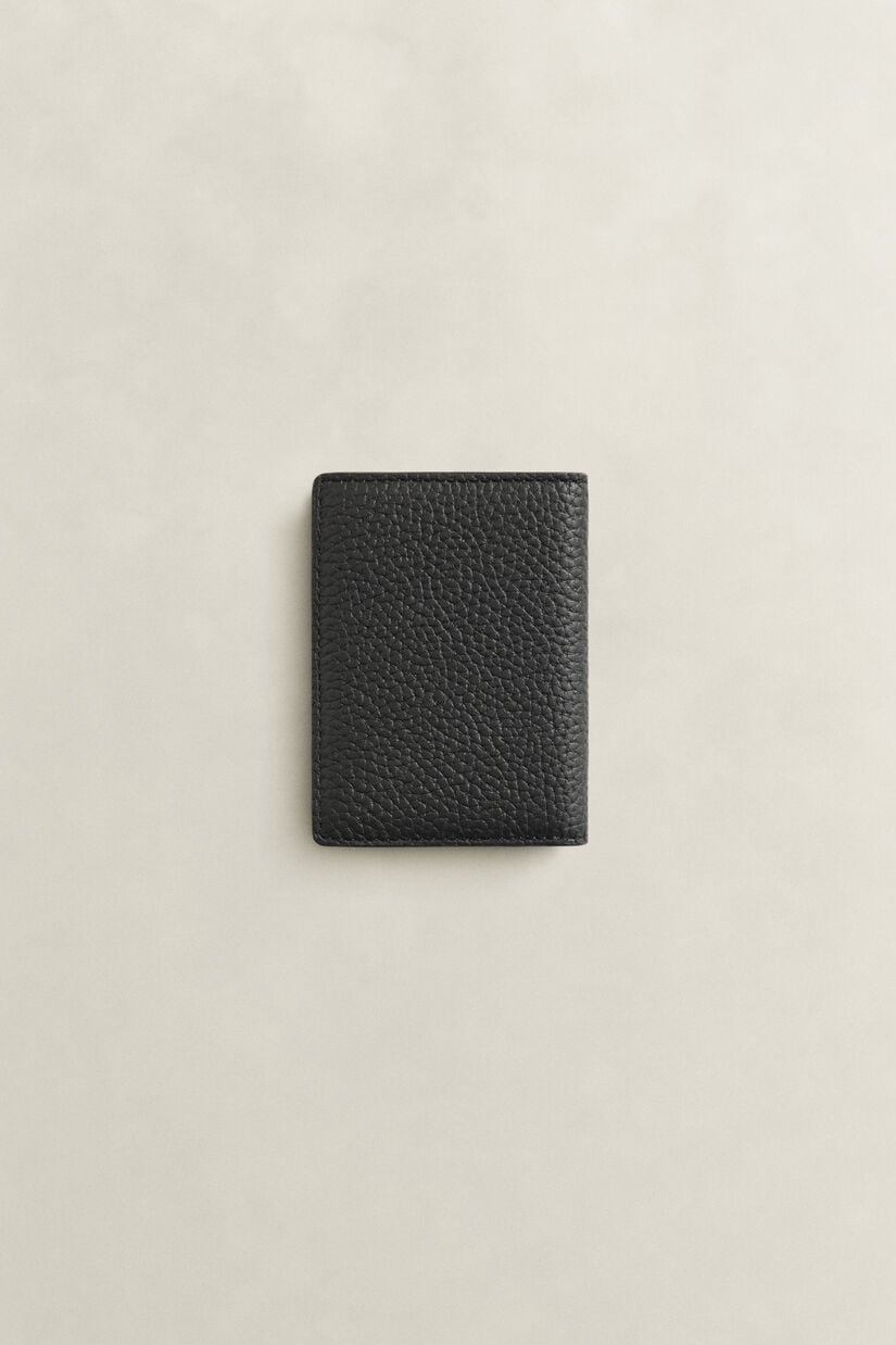 Porte-cartes en cuir &agrave; deux volets