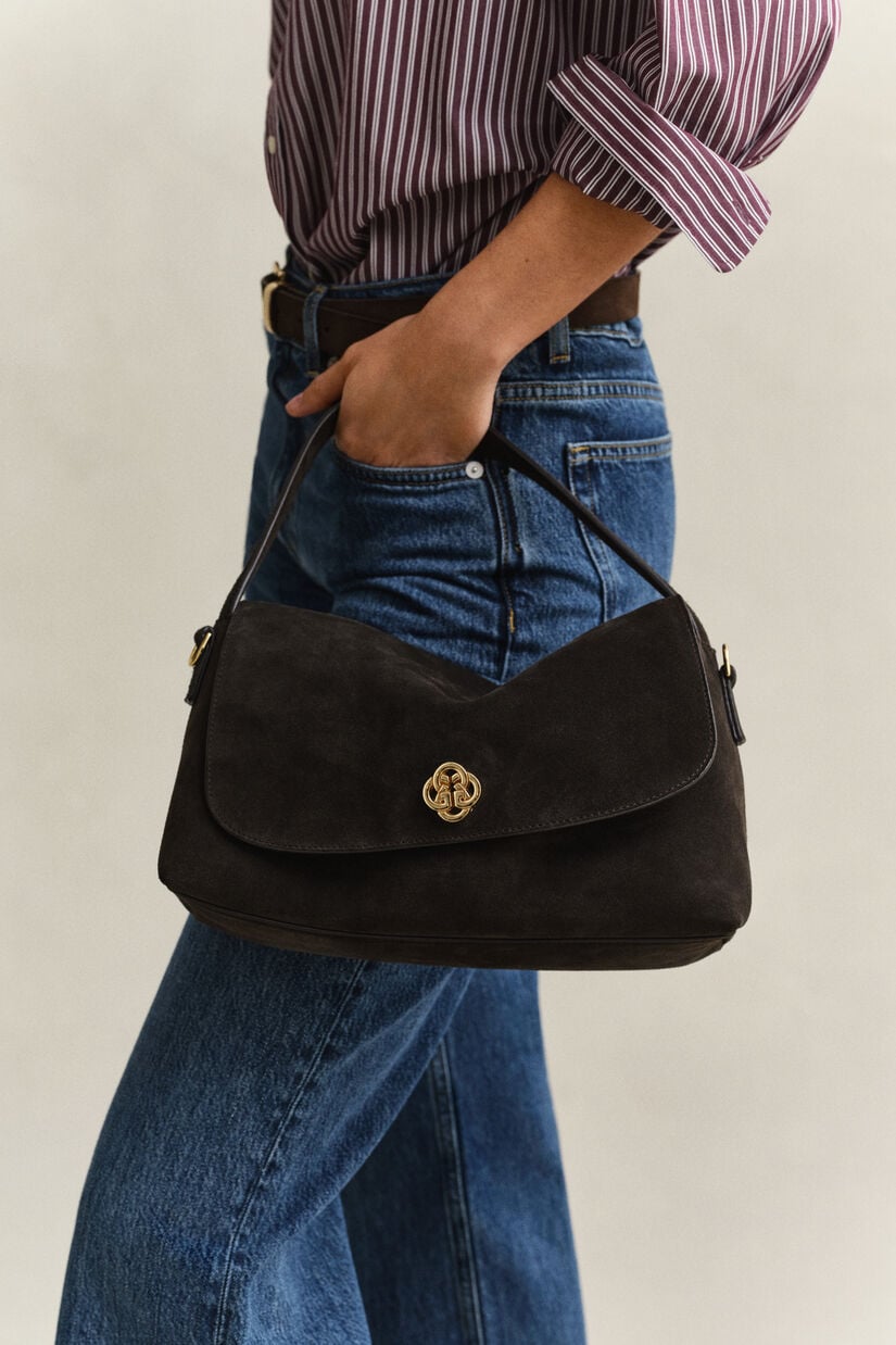 Sac &agrave; bandouli&egrave;re en daim souple