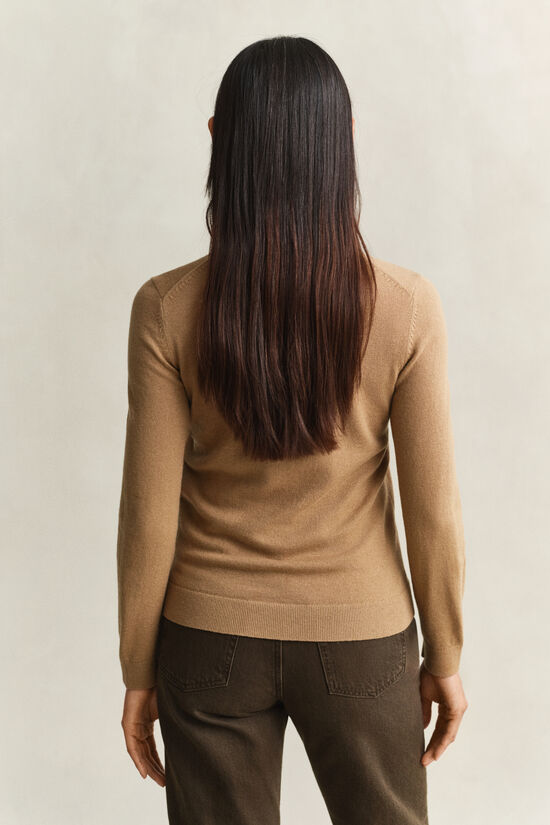 Pull col rond en laine et coton