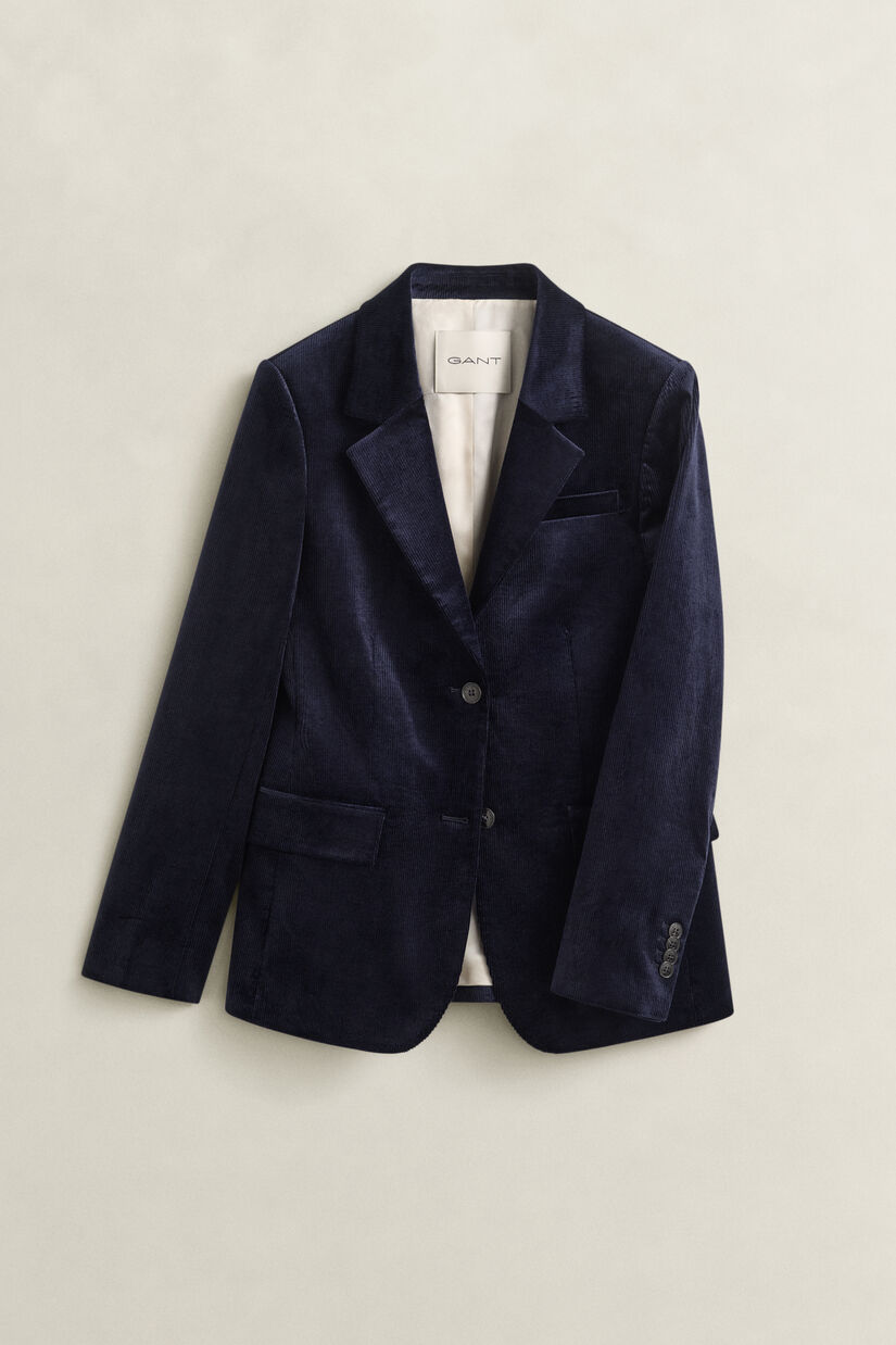 Veste blazer en velours c&ocirc;tel&eacute;