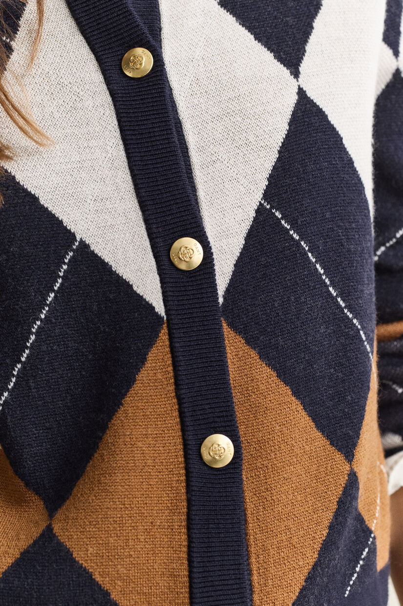 Cardigan &agrave; motif argyle