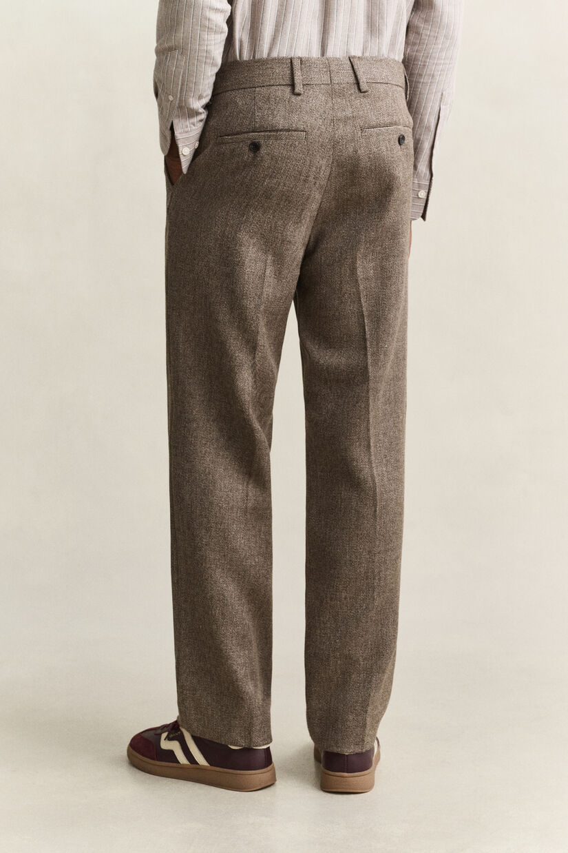 Pantalon en laine chin&eacute;e