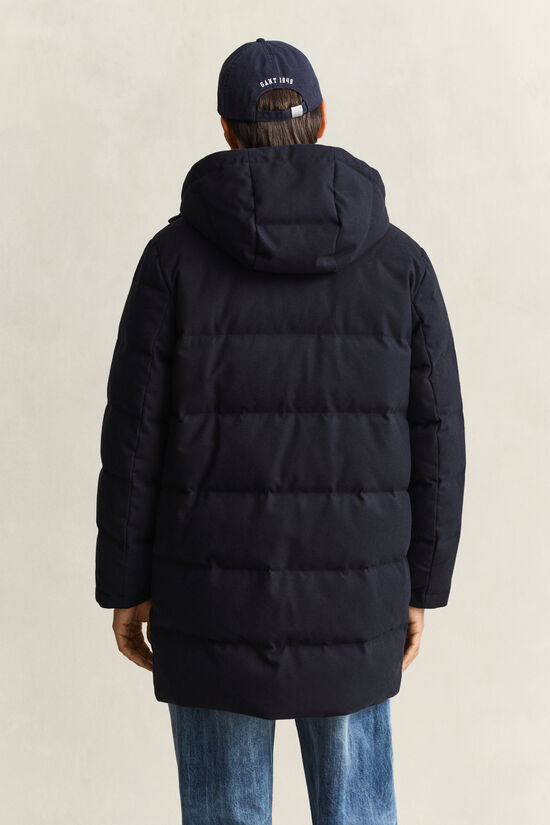 Veste matelass&eacute;e mi-longue en flanelle