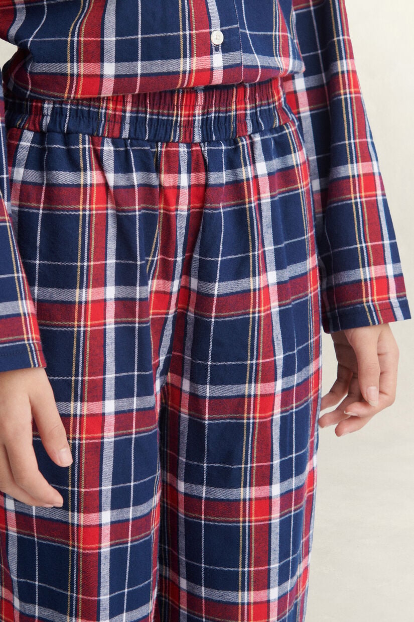 Pyjama en flanelle &agrave; motif &eacute;cossais Ado