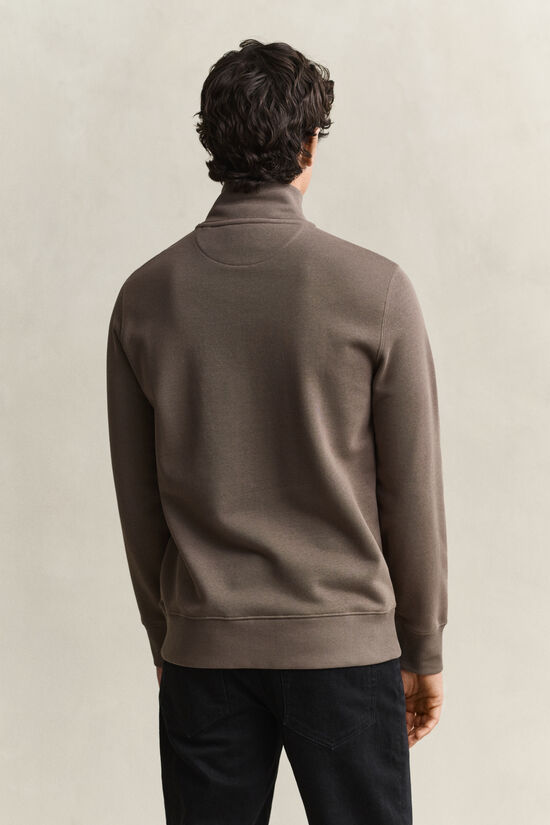 Sweat-shirt &agrave; demi-zip avec &eacute;cusson