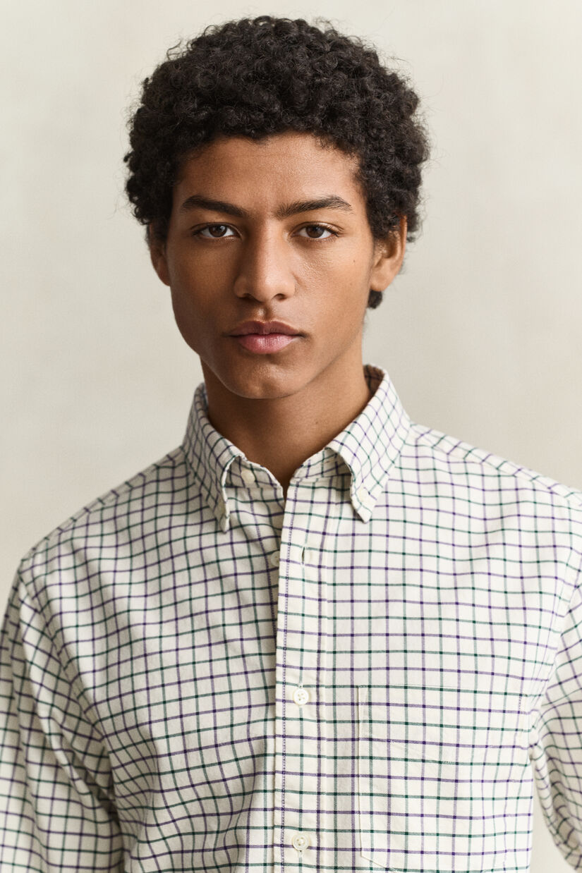 Chemise en coton Oxford &agrave; carreaux Archive