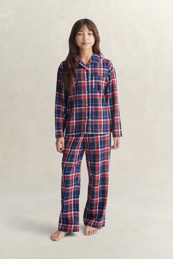 Pyjama en flanelle &agrave; motif &eacute;cossais Ado