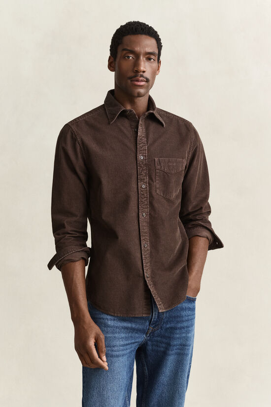 Chemise en velours c&ocirc;tel&eacute;