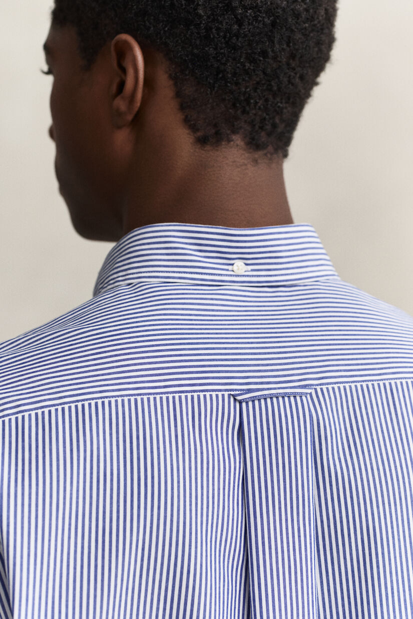Chemise regular en popeline &agrave; rayures classique