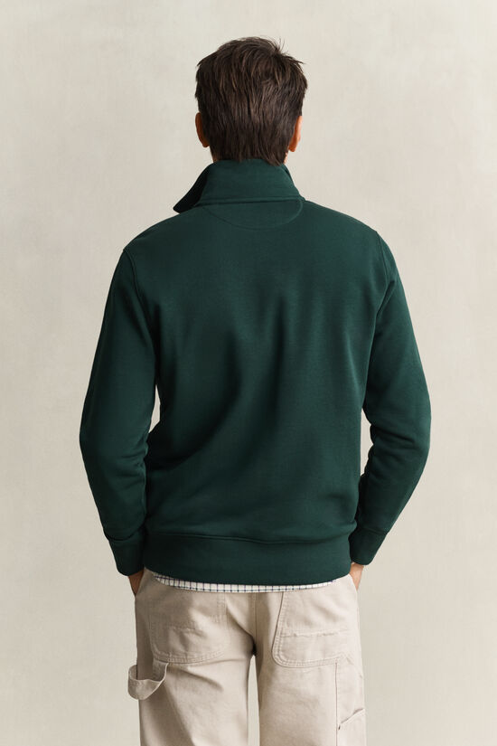 Sweat-shirt &agrave; demi-zip avec &eacute;cusson