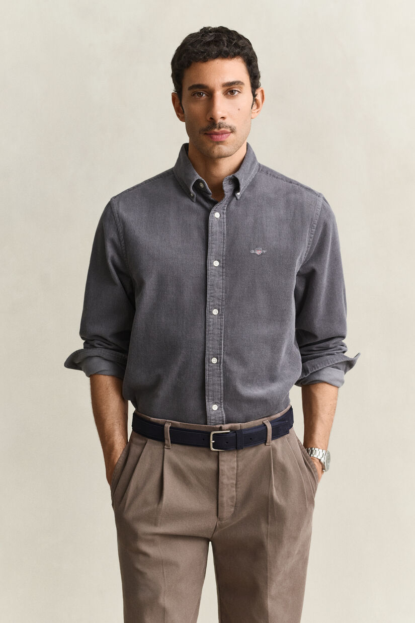 Chemise en velours c&ocirc;tel&eacute;