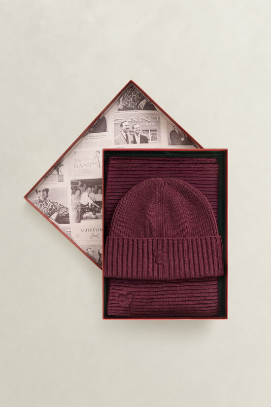 Coffret cadeau &eacute;charpe et bonnet brod&eacute;s