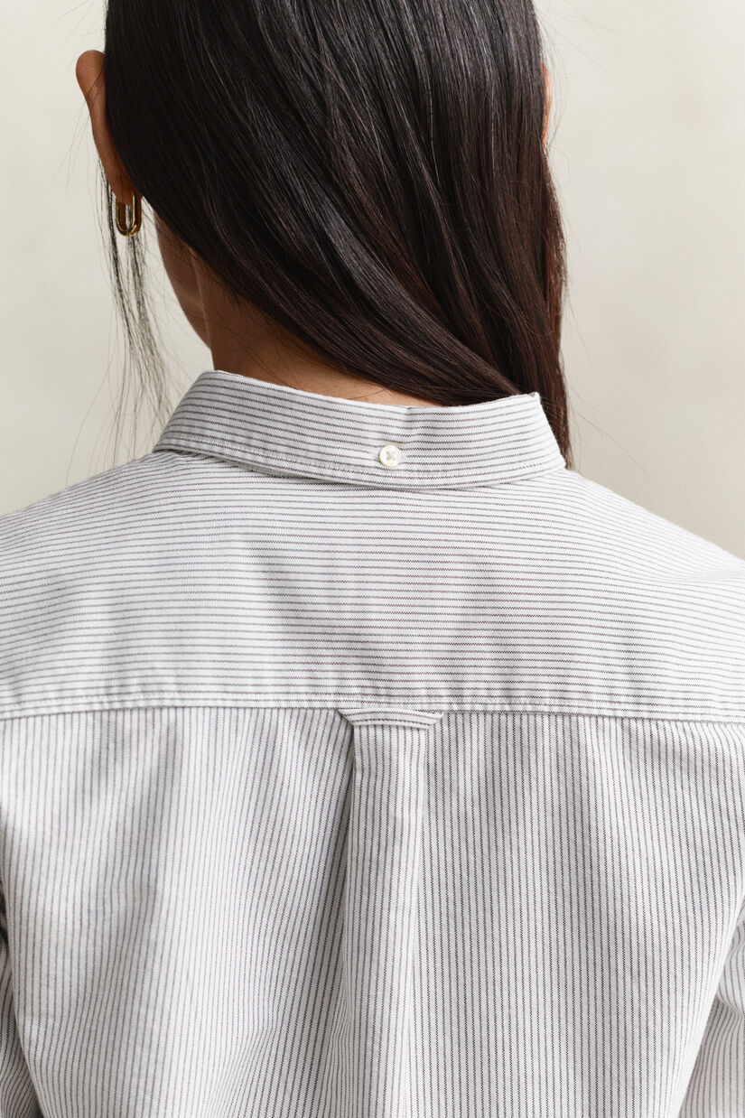 Chemise en coton Oxford classique &agrave; rayures