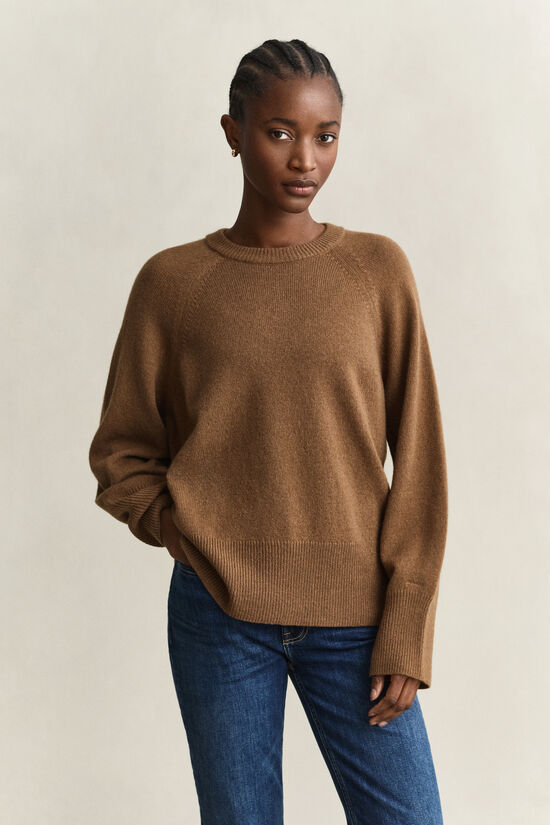 Pull col rond en laine et cachemire