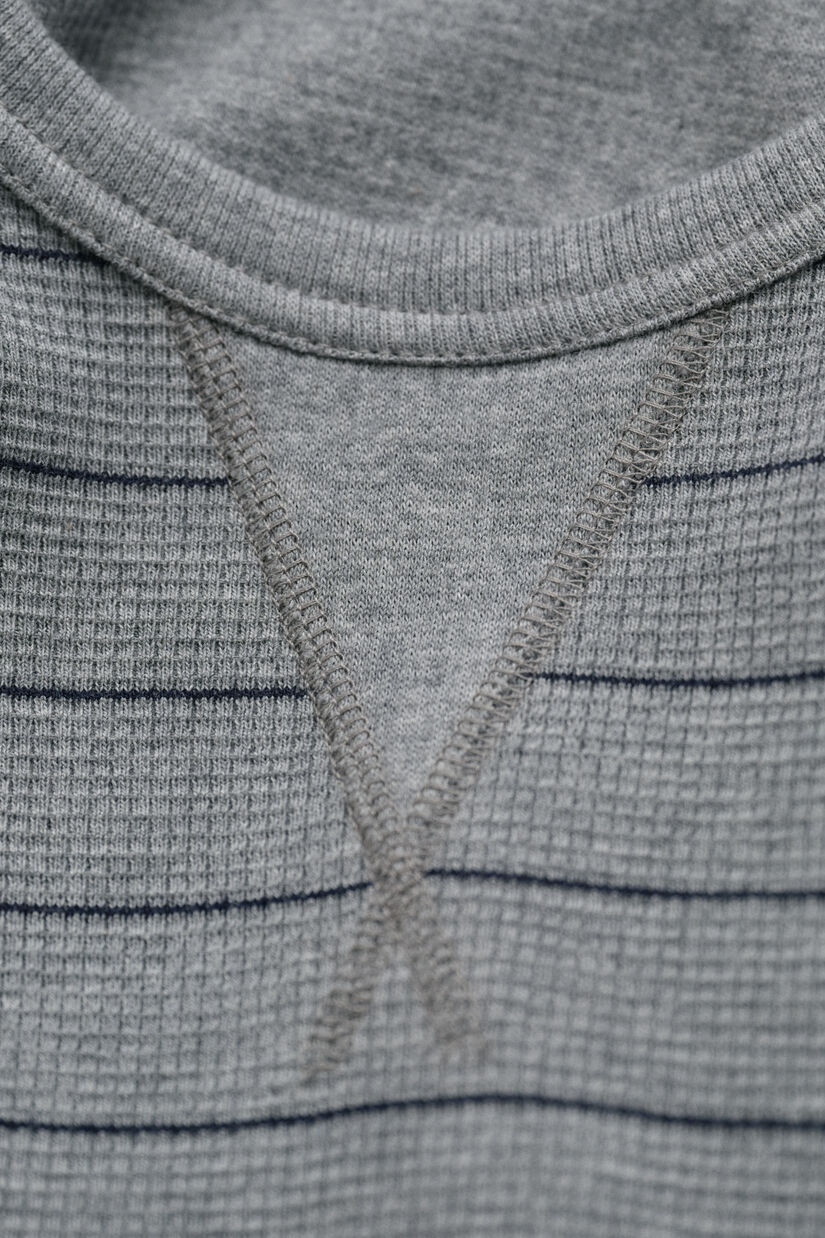 Sweat-shirt textur&eacute; &agrave; rayures