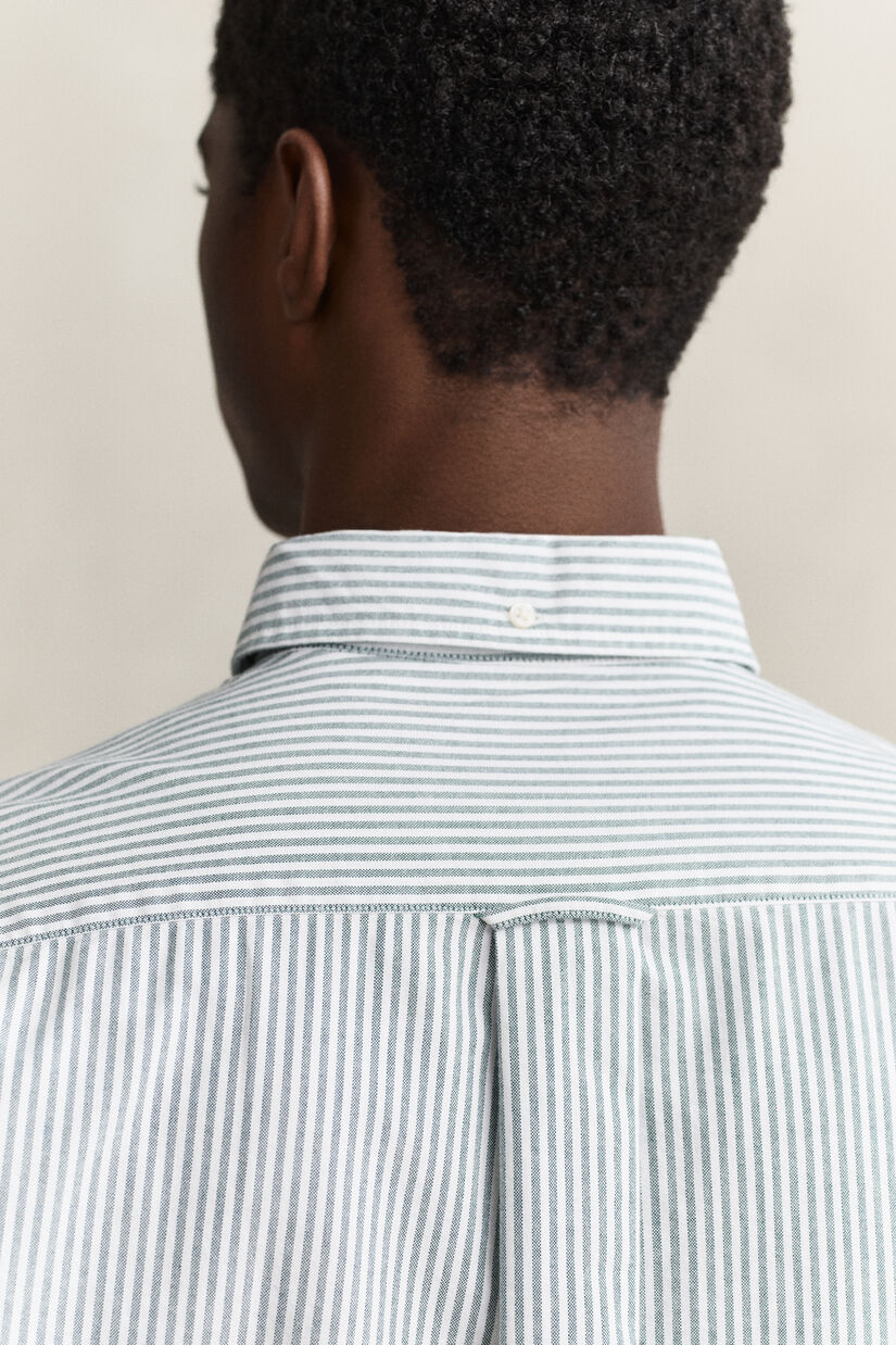 Chemise en coton Oxford regular classique &agrave; rayures
