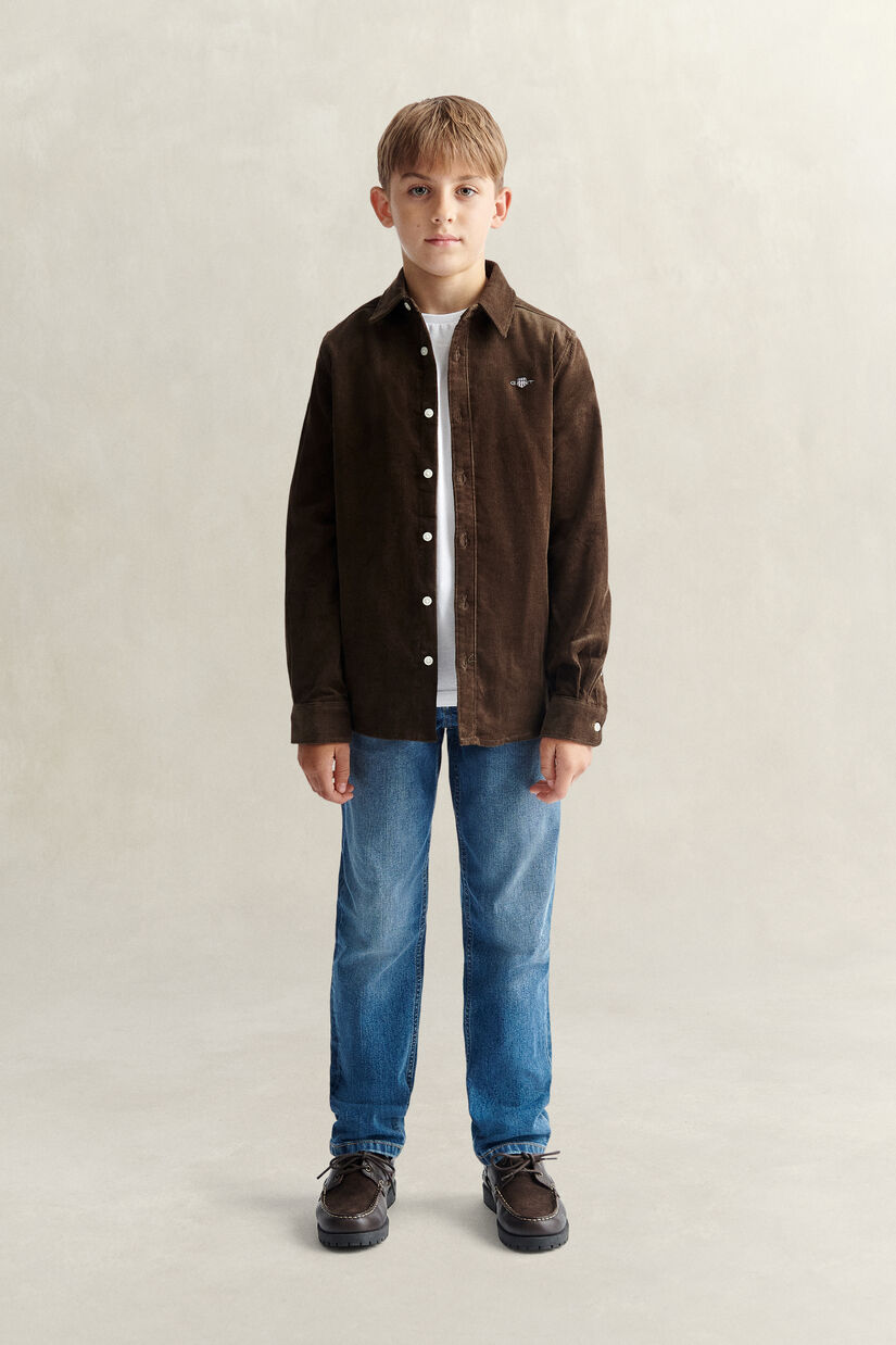 Chemise en velours c&ocirc;tel&eacute; Ado Gar&ccedil;on