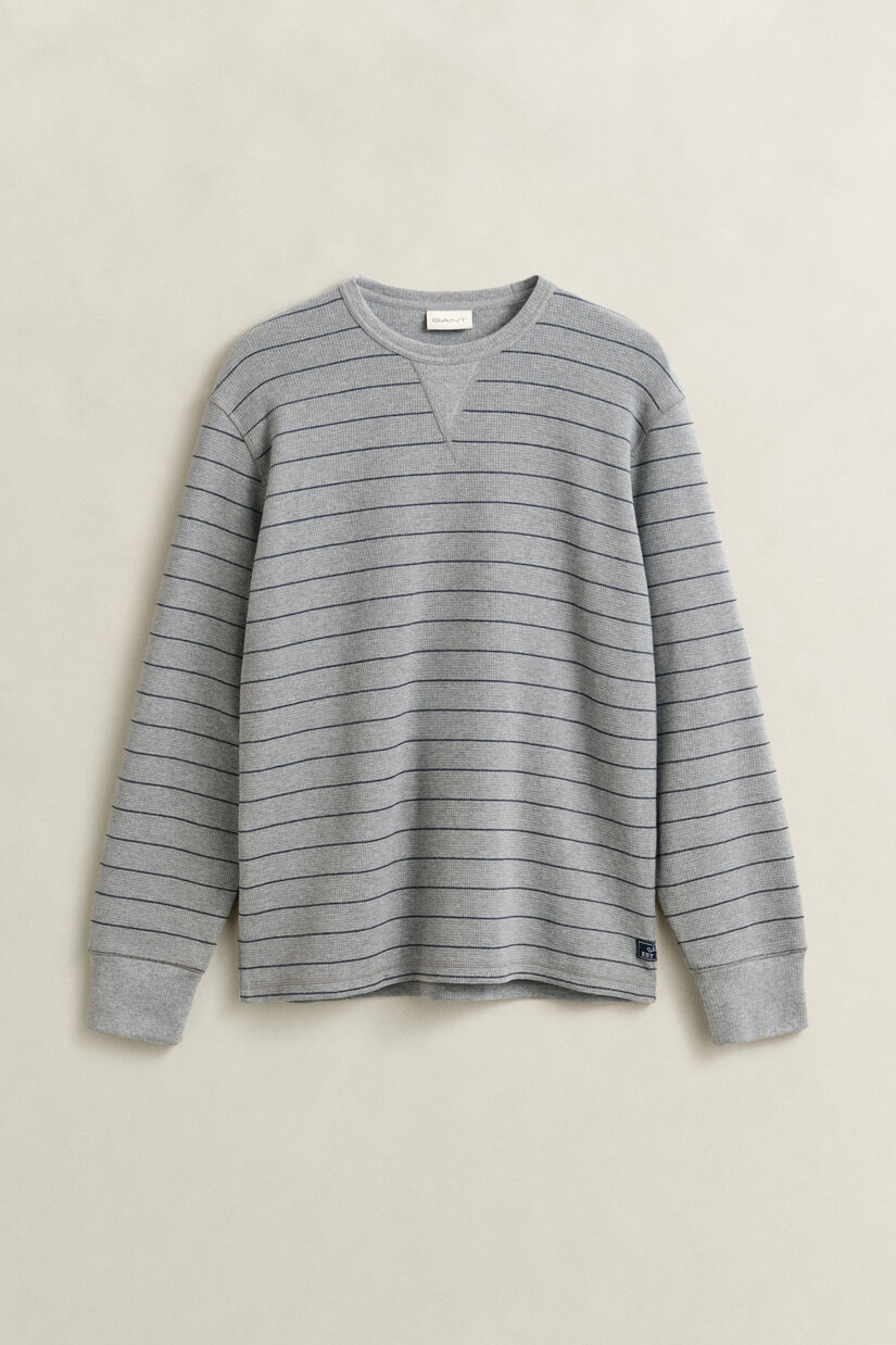 Sweat-shirt textur&eacute; &agrave; rayures