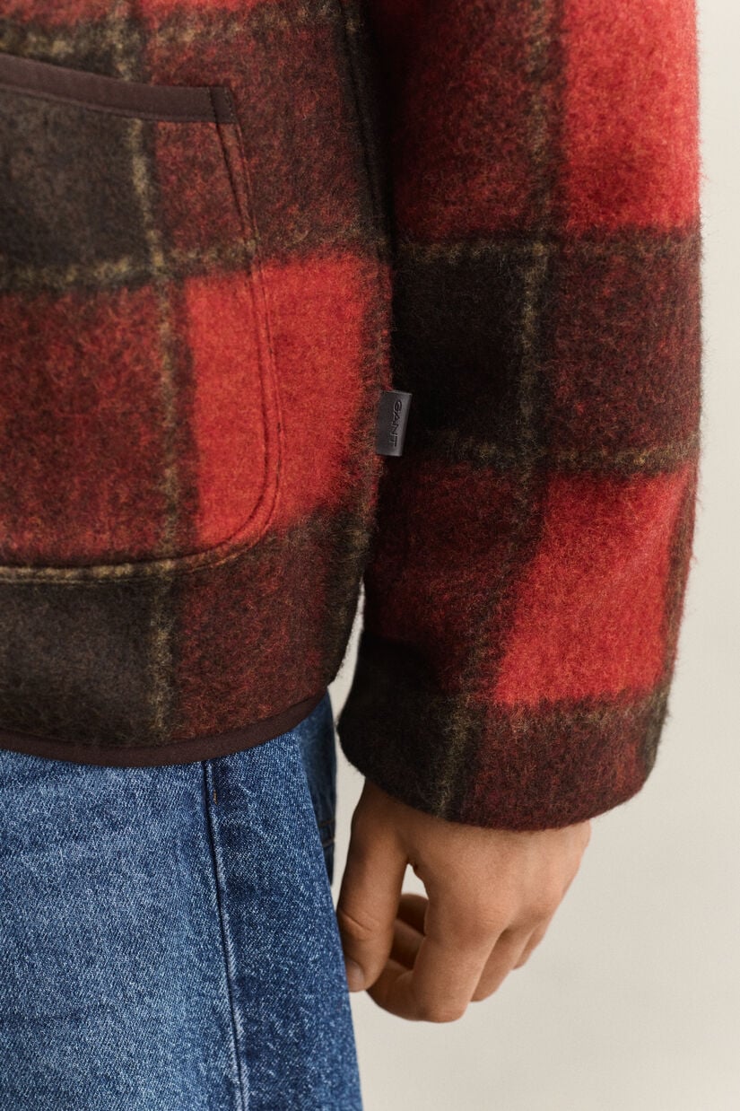 Veste en polaire &agrave; carreaux