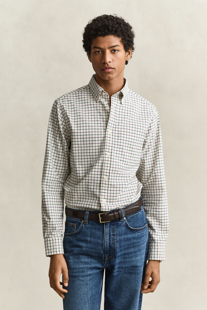 Chemise en coton Oxford &agrave; carreaux Archive
