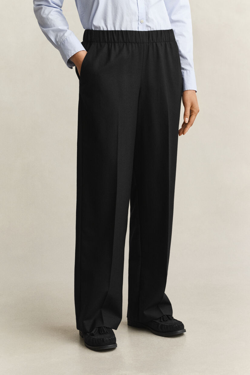 Pantalon en laine m&eacute;lang&eacute;e