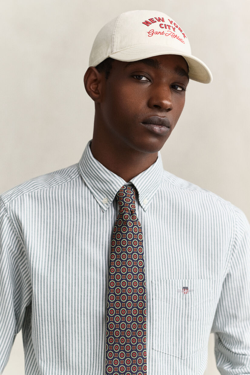 Chemise en coton Oxford regular classique &agrave; rayures