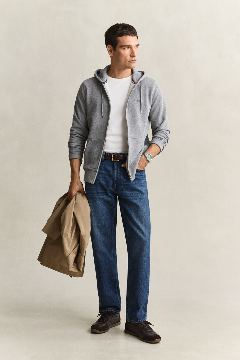 Sweat &agrave; capuche zipp&eacute; avec &eacute;cusson