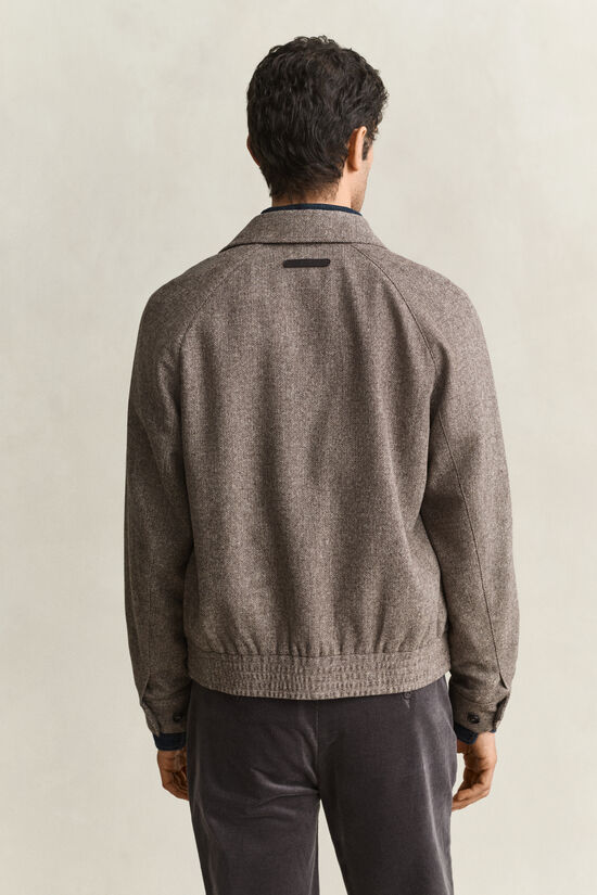 Veste coupe-vent en laine m&eacute;lang&eacute;e