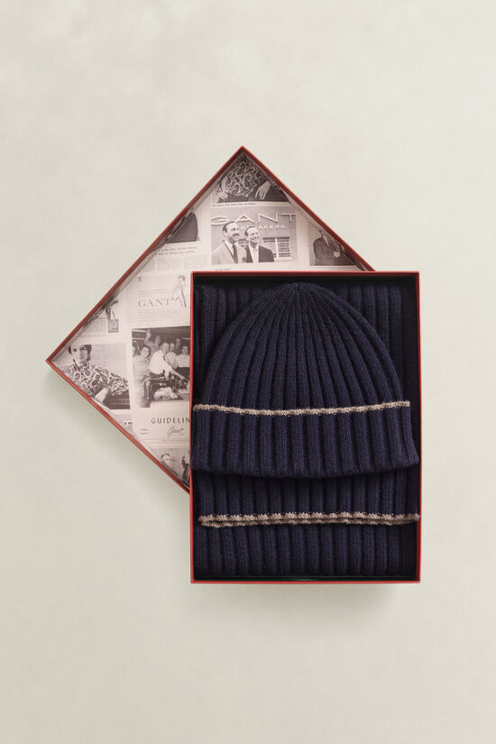 Coffret cadeau &eacute;charpe et bonnet &agrave; liser&eacute;