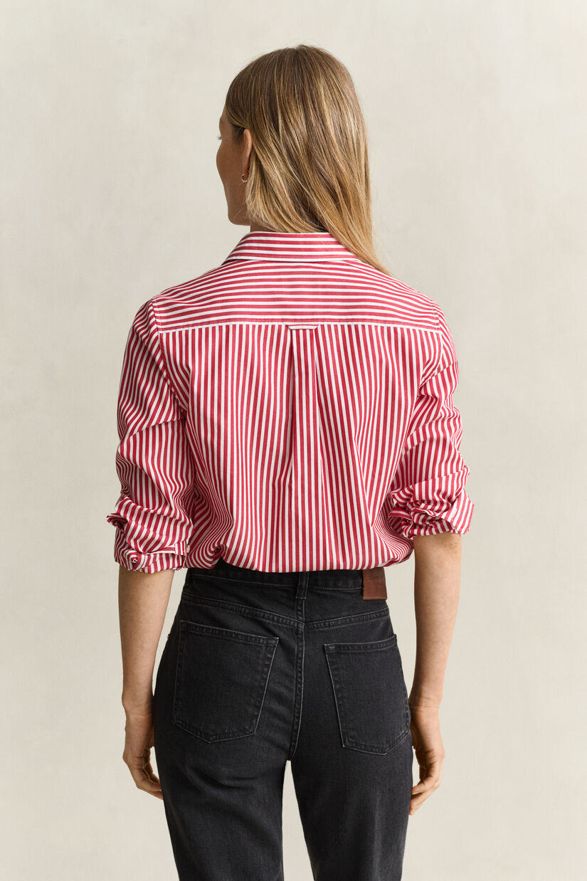Chemise regular en popeline &agrave; rayures classique