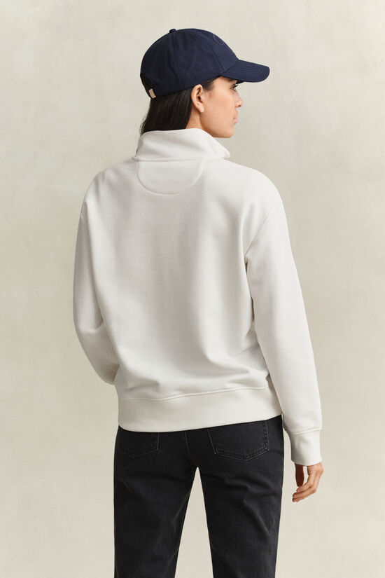 Sweat-shirt &agrave; demi-zip avec &eacute;cusson