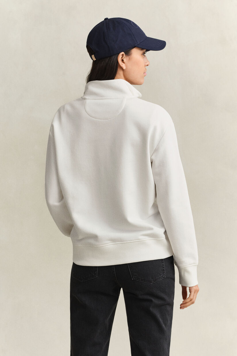 Sweat-shirt &agrave; demi-zip avec &eacute;cusson