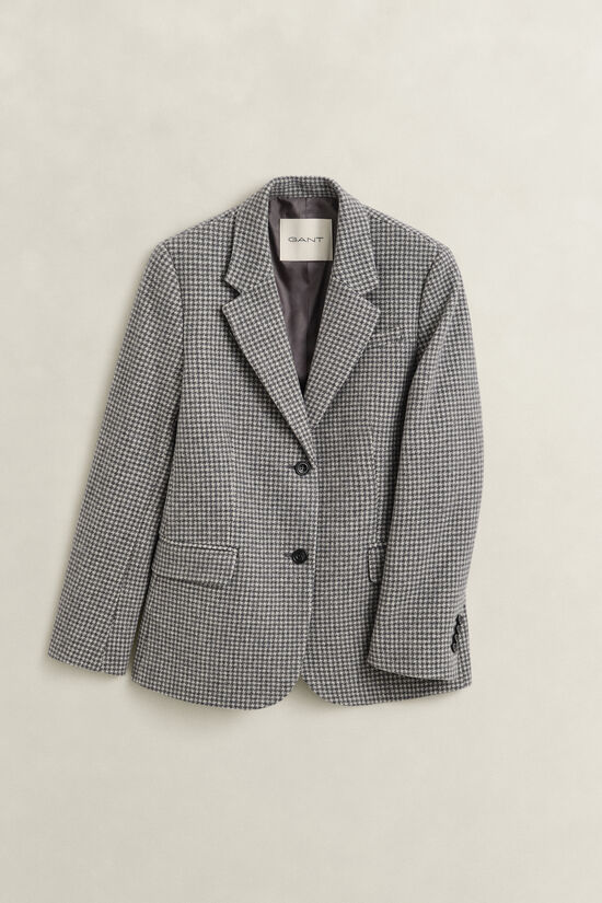 Veste blazer &agrave; motif pied-de-poule