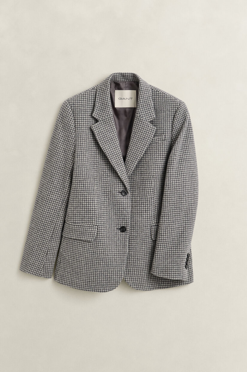 Veste blazer &agrave; motif pied-de-poule