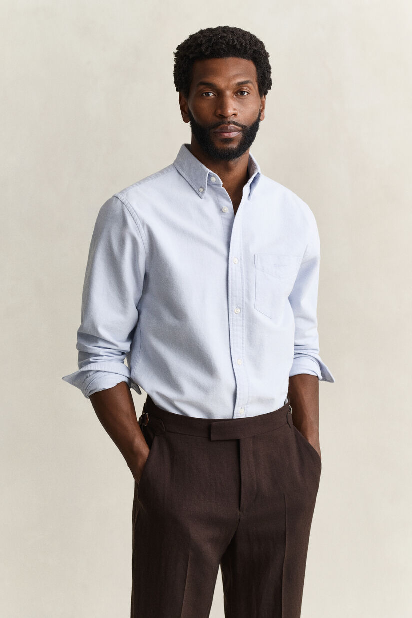 Chemise en coton Oxford bross&eacute;