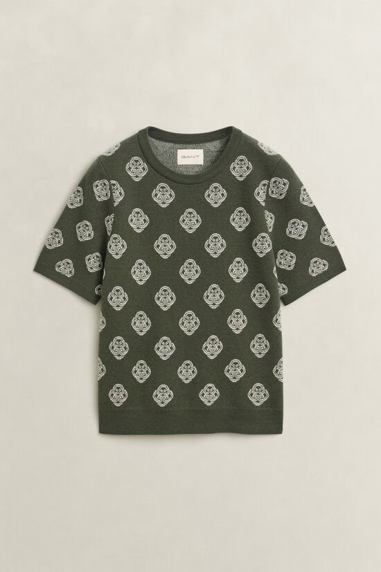 Pull en maille jacquard avec monogramme