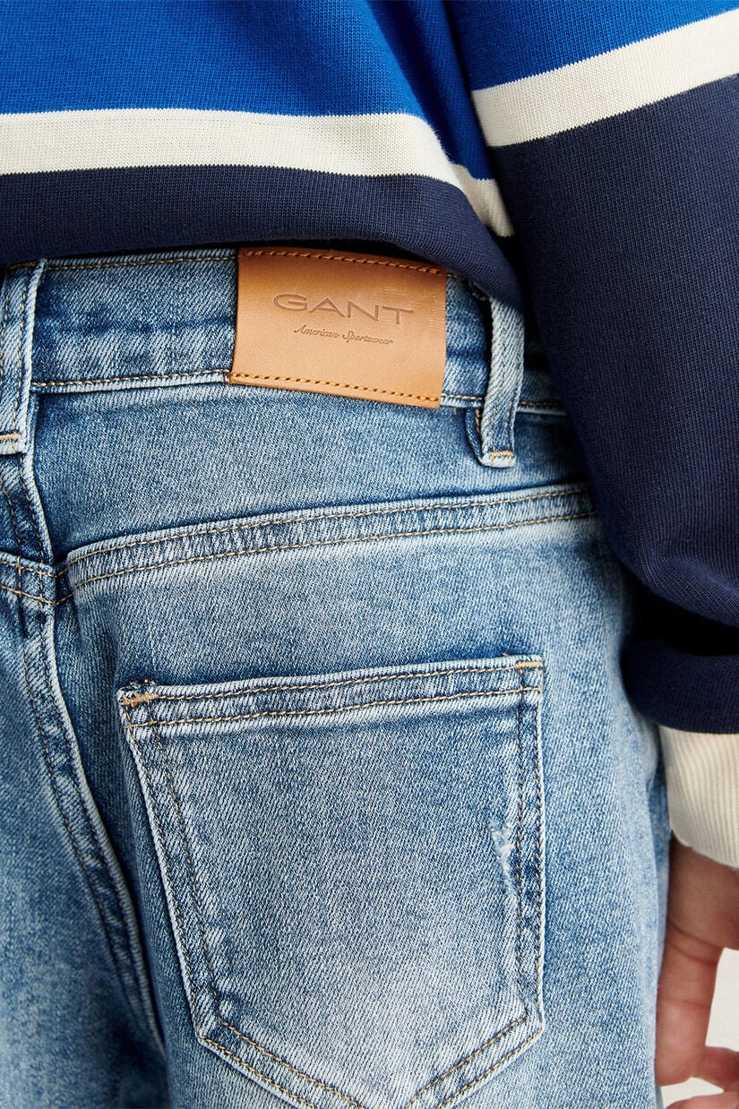 Jean coupe d&eacute;contract&eacute;e Ado Gar&ccedil;on
