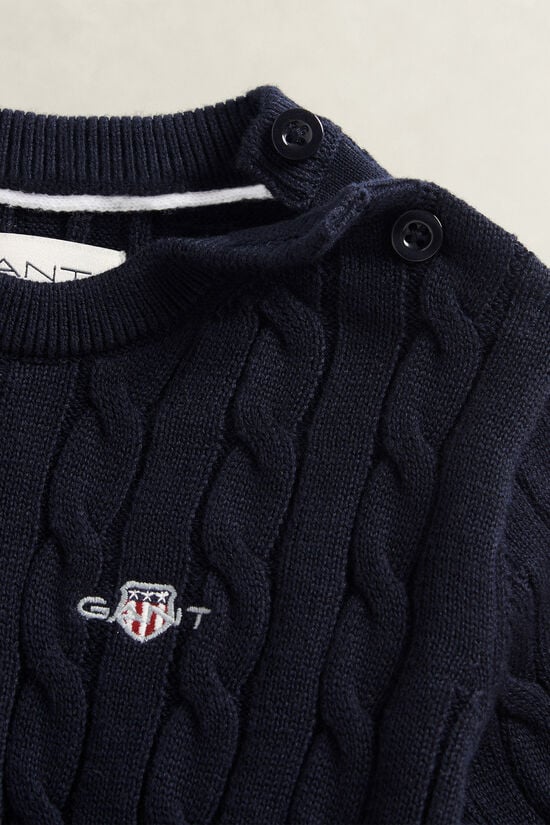 Pull en maille torsad&eacute;e Shield Fille