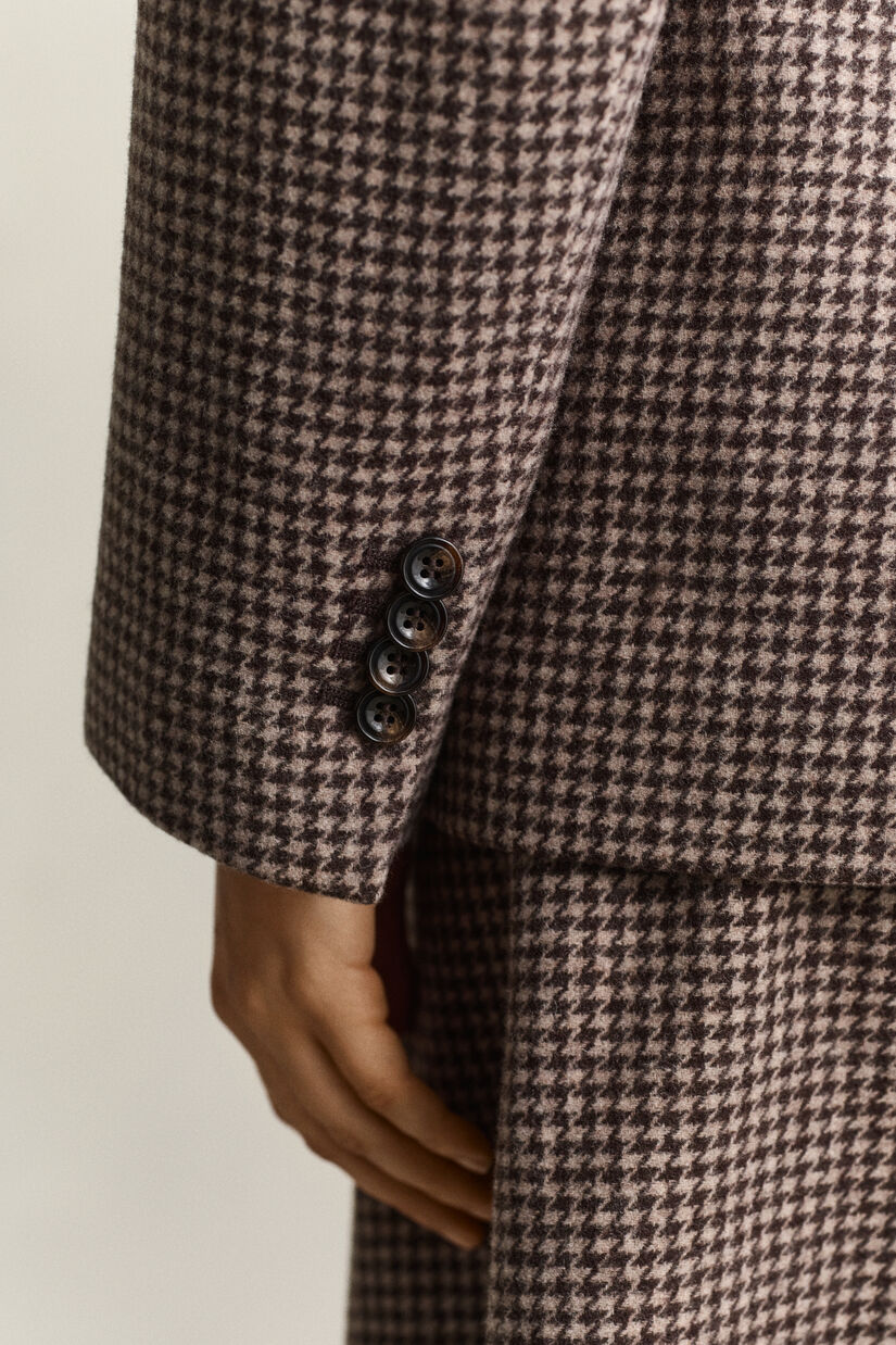 Veste blazer &agrave; motif pied-de-poule