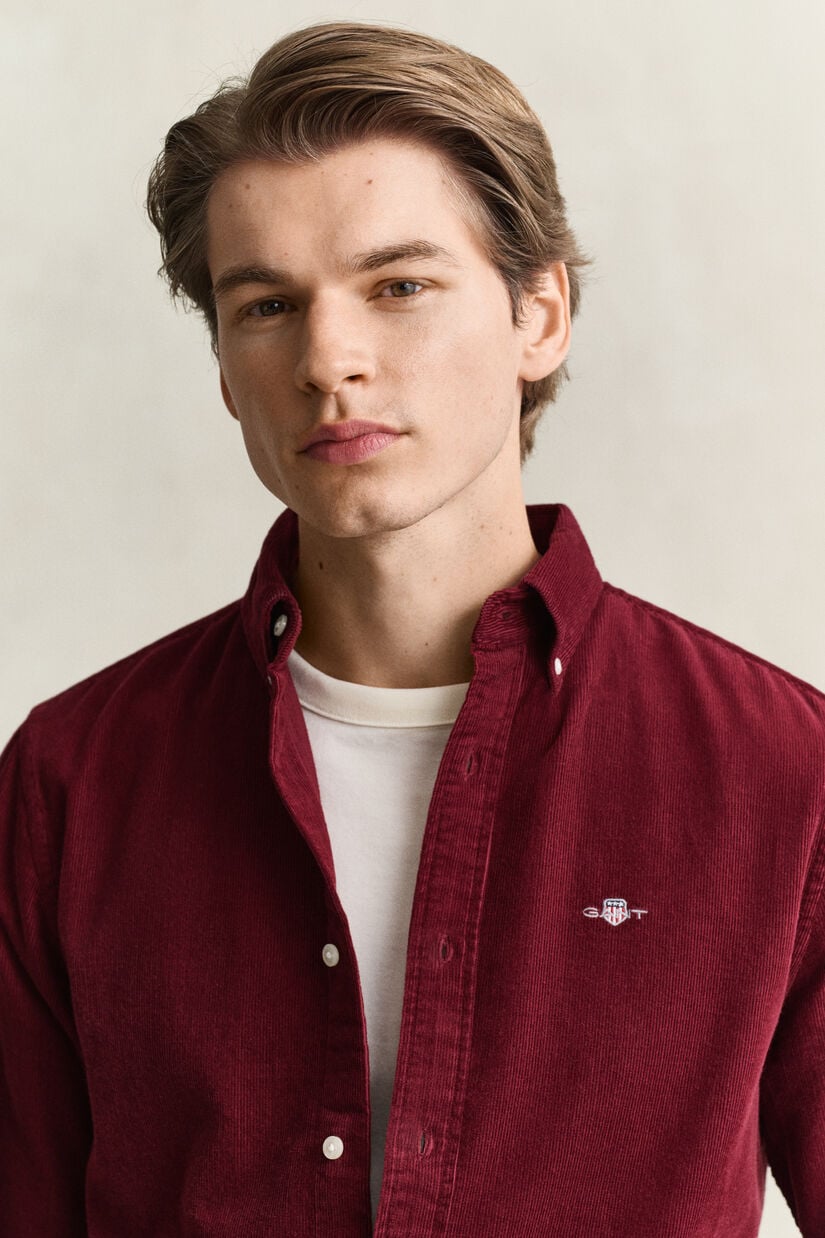 Chemise en velours c&ocirc;tel&eacute;