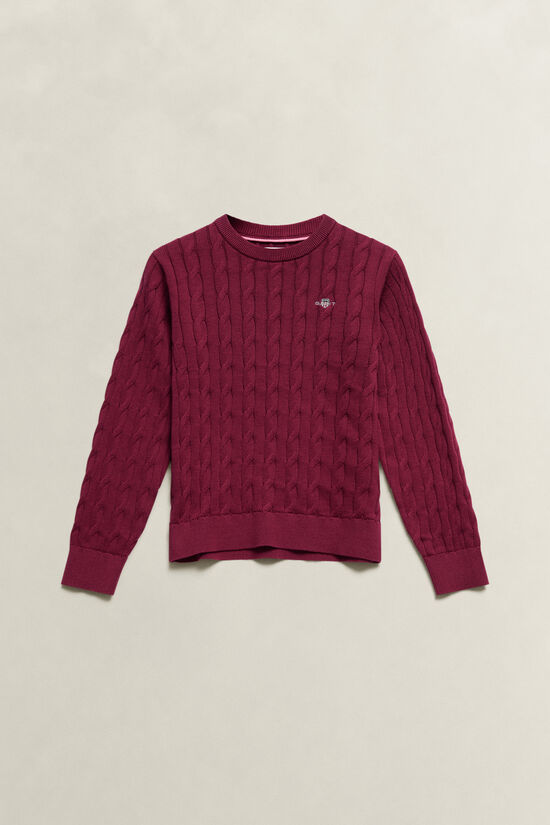 Pull en maille torsad&eacute;e Shield Fille