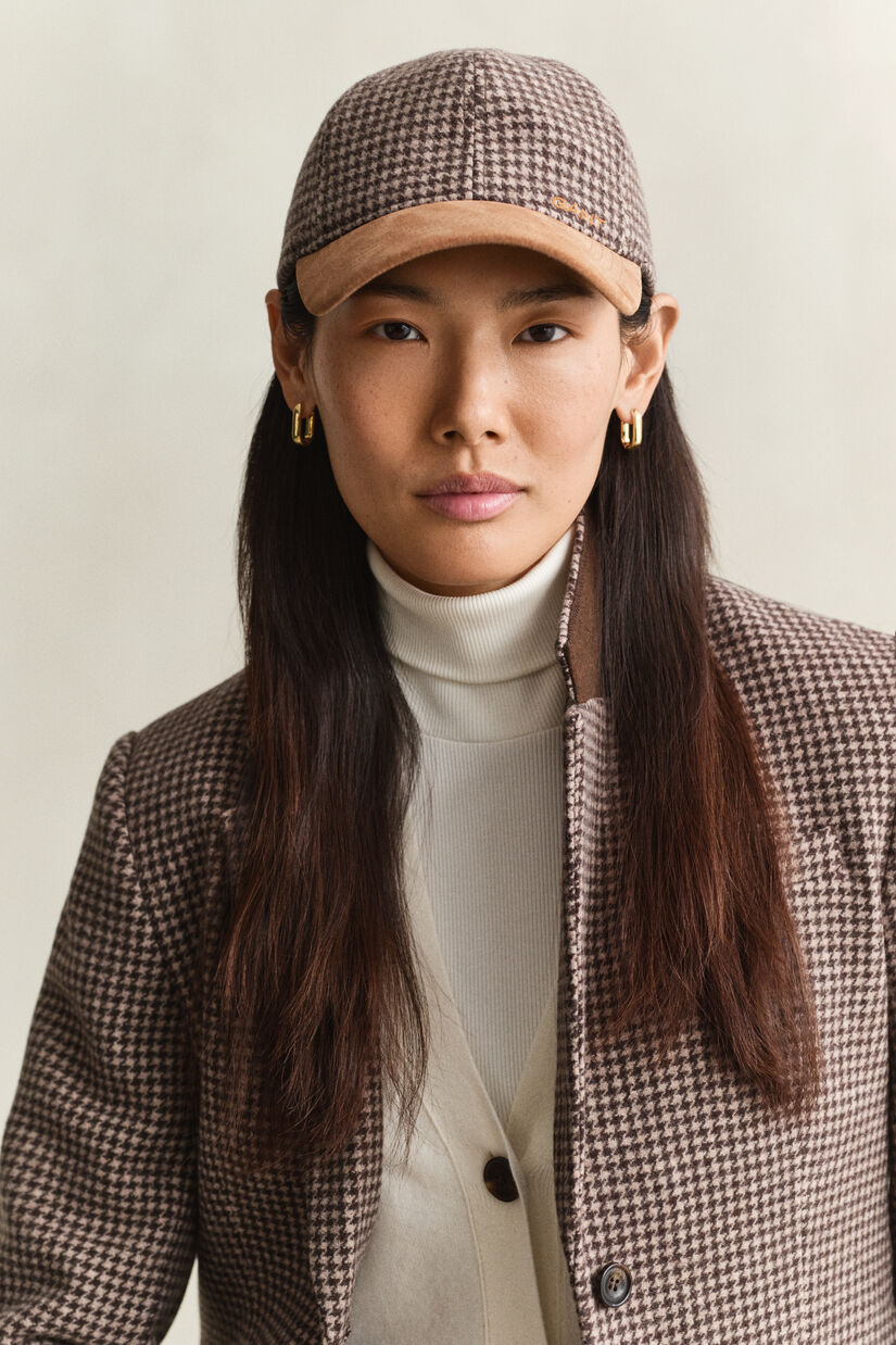 Casquette en laine &agrave; carreaux