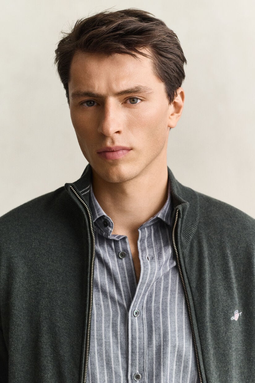 Cardigan zipp&eacute; en laine d&rsquo;agneau