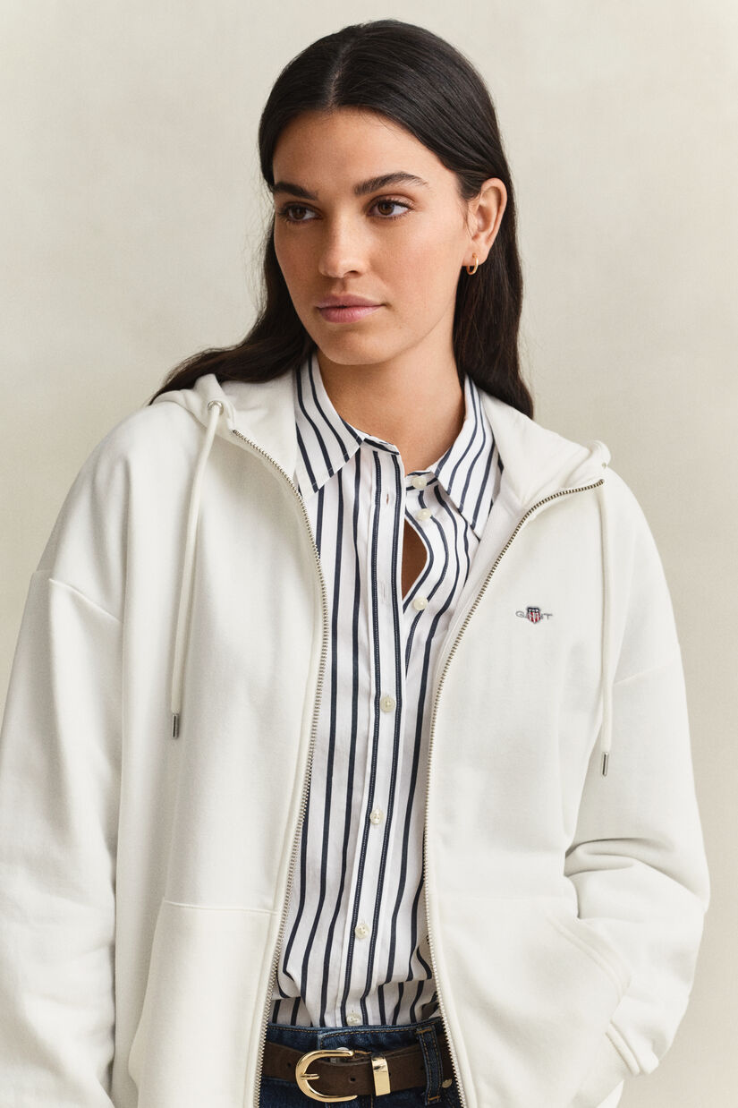 Sweat &agrave; capuche zipp&eacute; avec &eacute;cusson