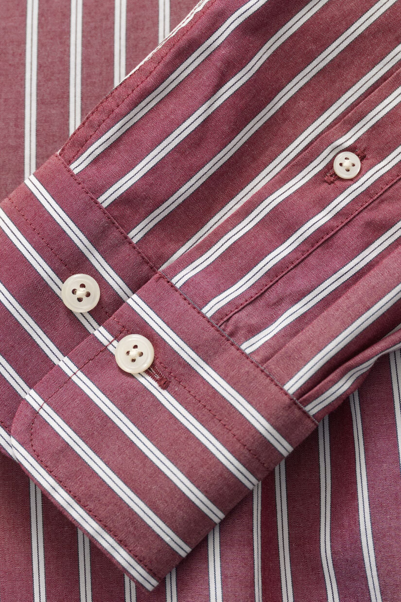 Chemise en popeline &agrave; rayures