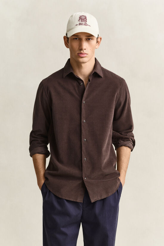 Chemise en velours c&ocirc;tel&eacute;