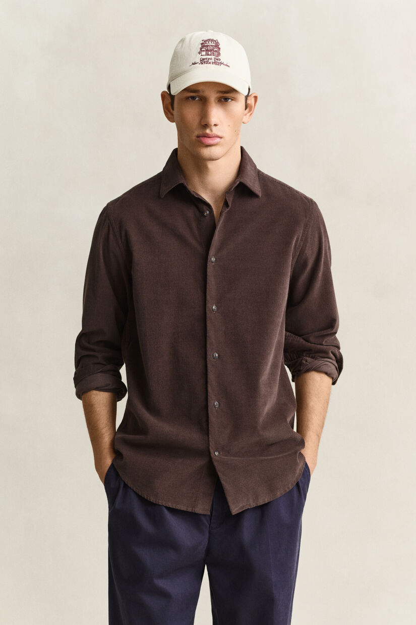 Chemise en velours c&ocirc;tel&eacute;
